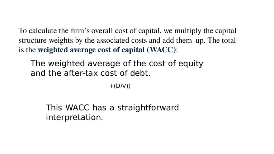 Chapter 14 Cost of Capital Lecture 5 - Page 8