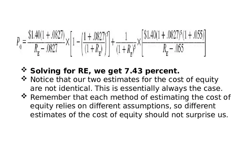 Chapter 14 Cost of Capital Lecture 5 - Page 5