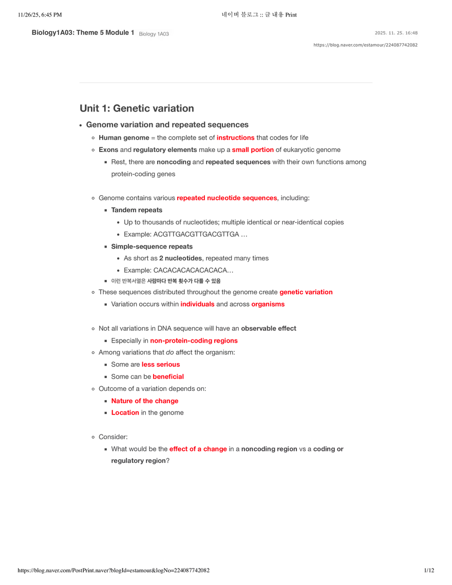 Biology1A03: Theme 5 Module 1 - Page 1
