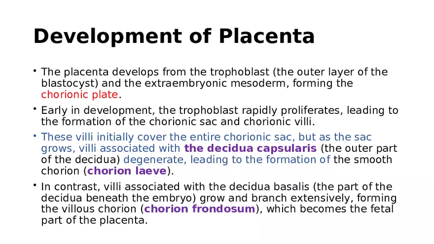 Placenta, Extraembryonic Membranes, and Multiple Pregnancies Part 2 - Page 2