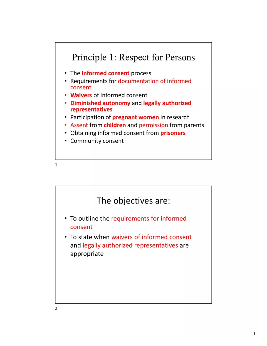 Principle 1 Respect for Persons - Page 1