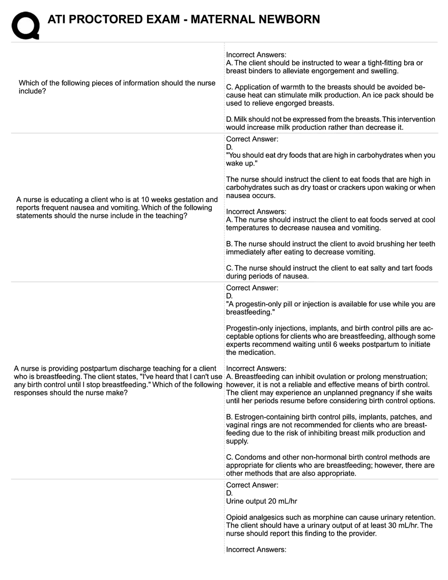 Maternal Newborn 11 Answers - Page 2