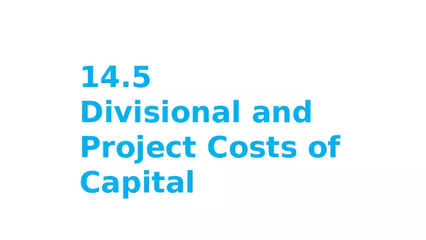 Chapter 14 Cost of Capital Lecture 7 - Page 1