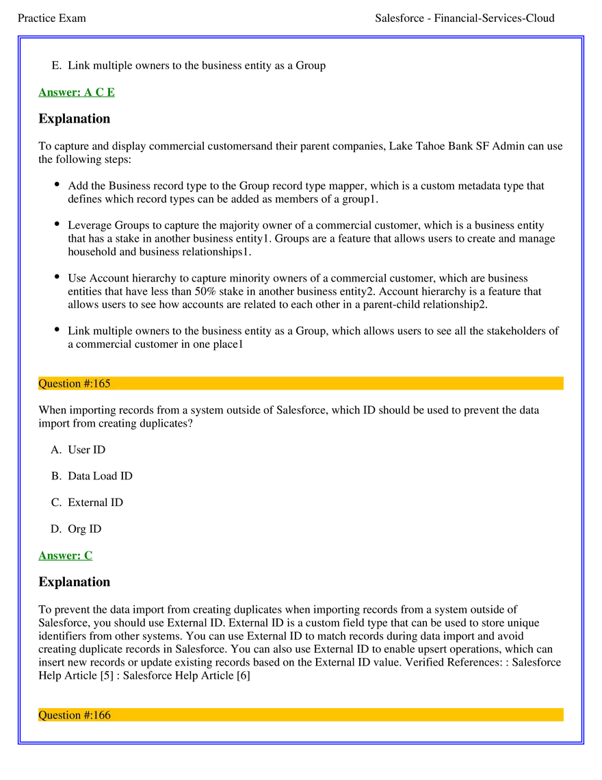 Salesforce Financial Services Cloud Exam Answers 10 - Page 7
