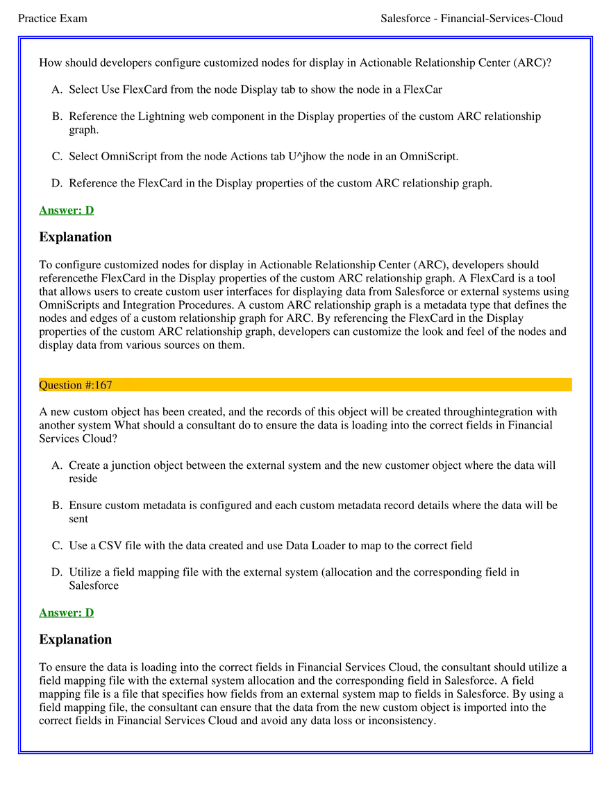 Salesforce Financial Services Cloud Exam Answers 10 - Page 8