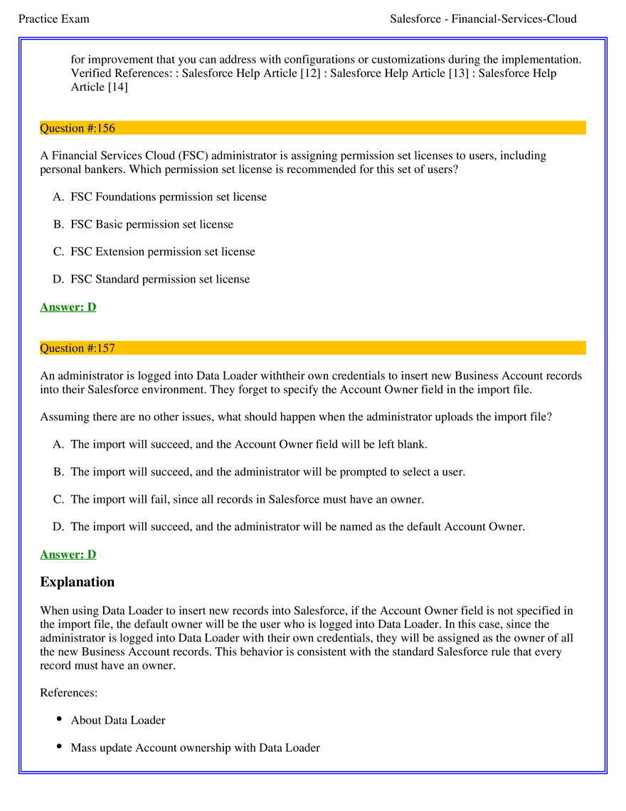 Salesforce Financial Services Cloud Exam Answers 10 - Page 2