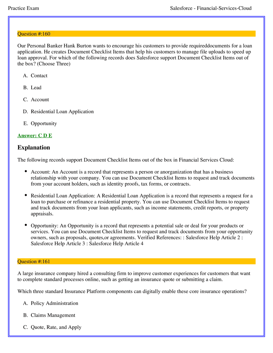 Salesforce Financial Services Cloud Exam Answers 10 - Page 4