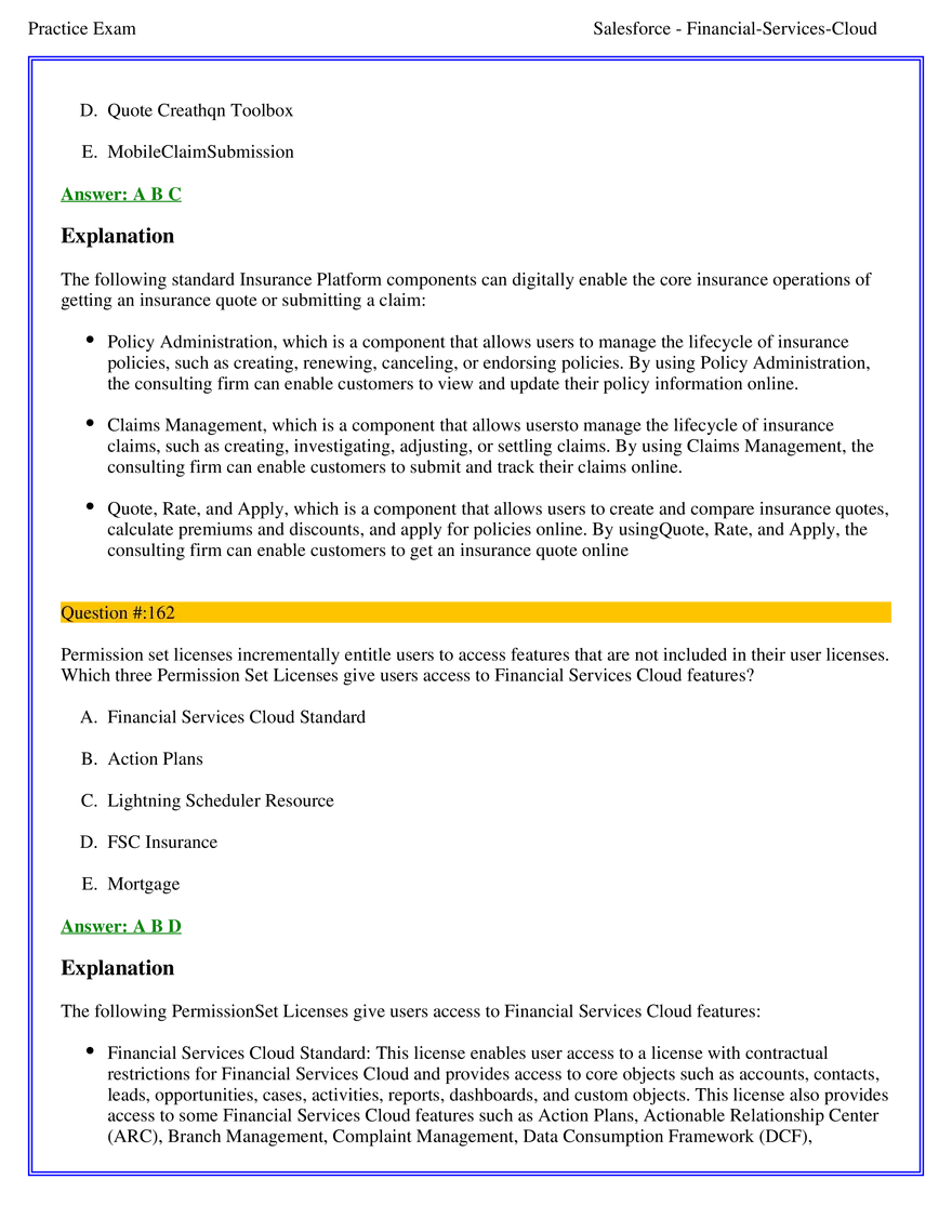 Salesforce Financial Services Cloud Exam Answers 10 - Page 5