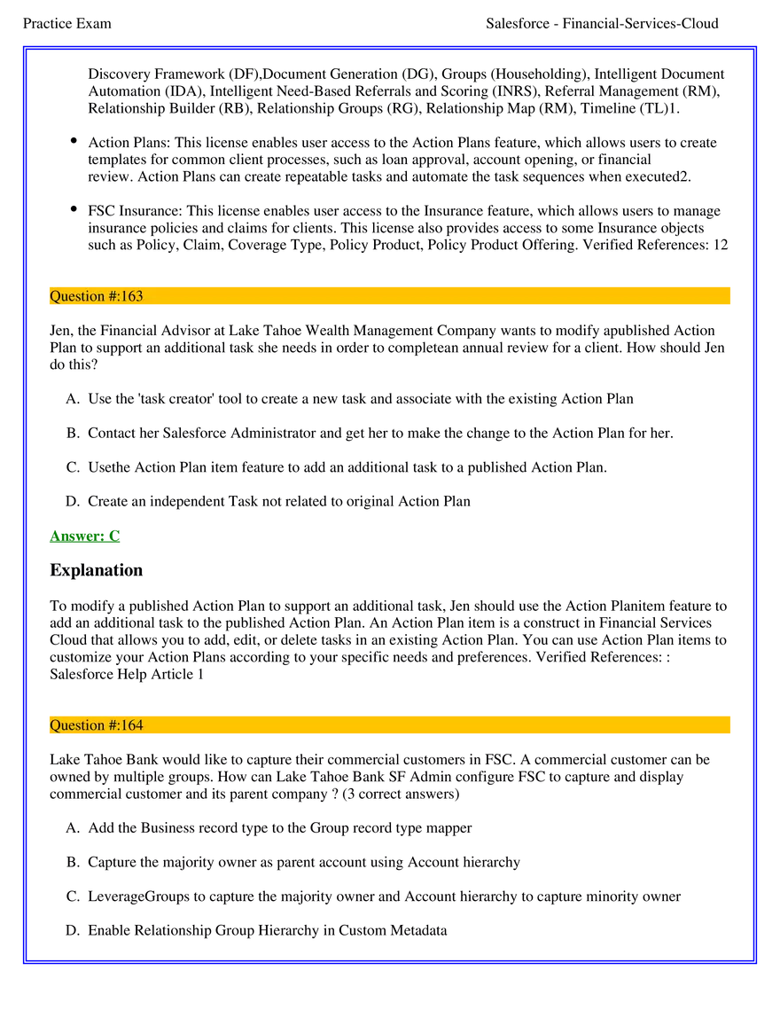 Salesforce Financial Services Cloud Exam Answers 10 - Page 6