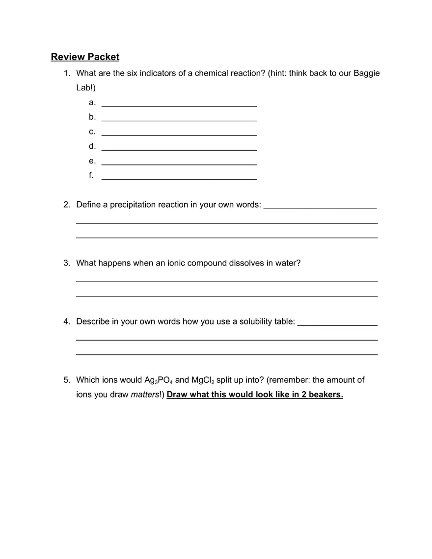 Predicting Whether a Reaction Will Occur - Page 2