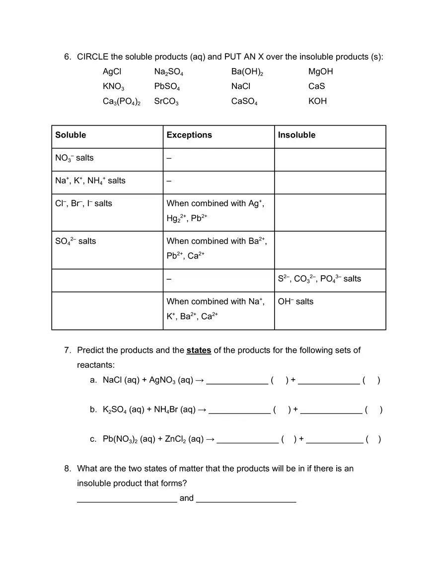 Predicting Whether a Reaction Will Occur - Page 3
