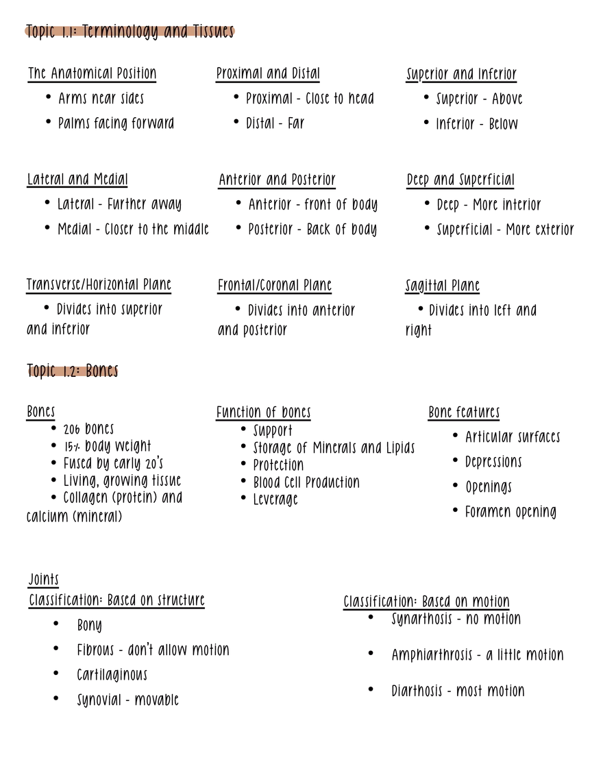 Terminology and Tissues - Page 1