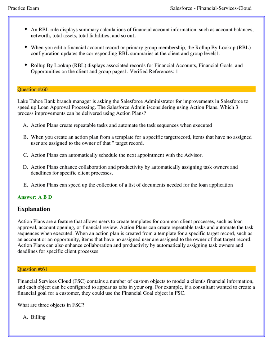 Salesforce Financial Services Cloud Exam Answers 4 - Page 8