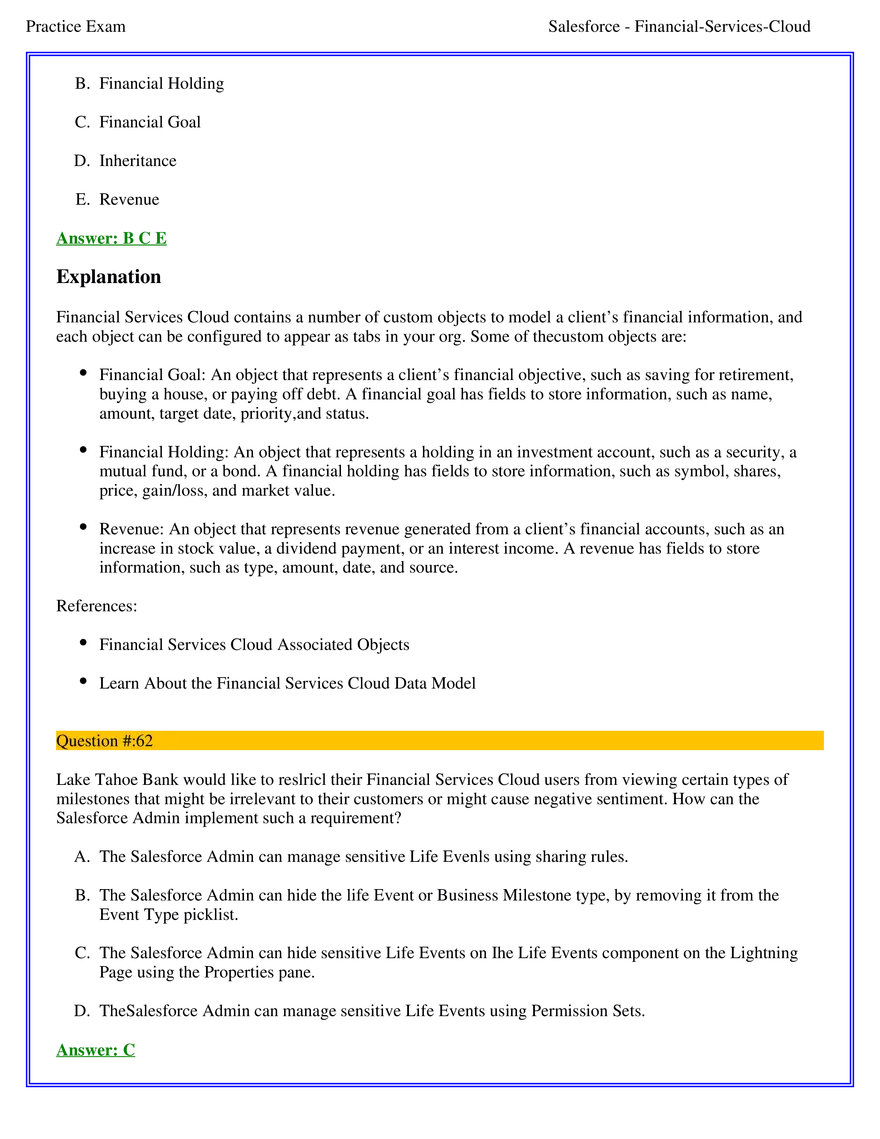 Salesforce Financial Services Cloud Exam Answers 4 - Page 9