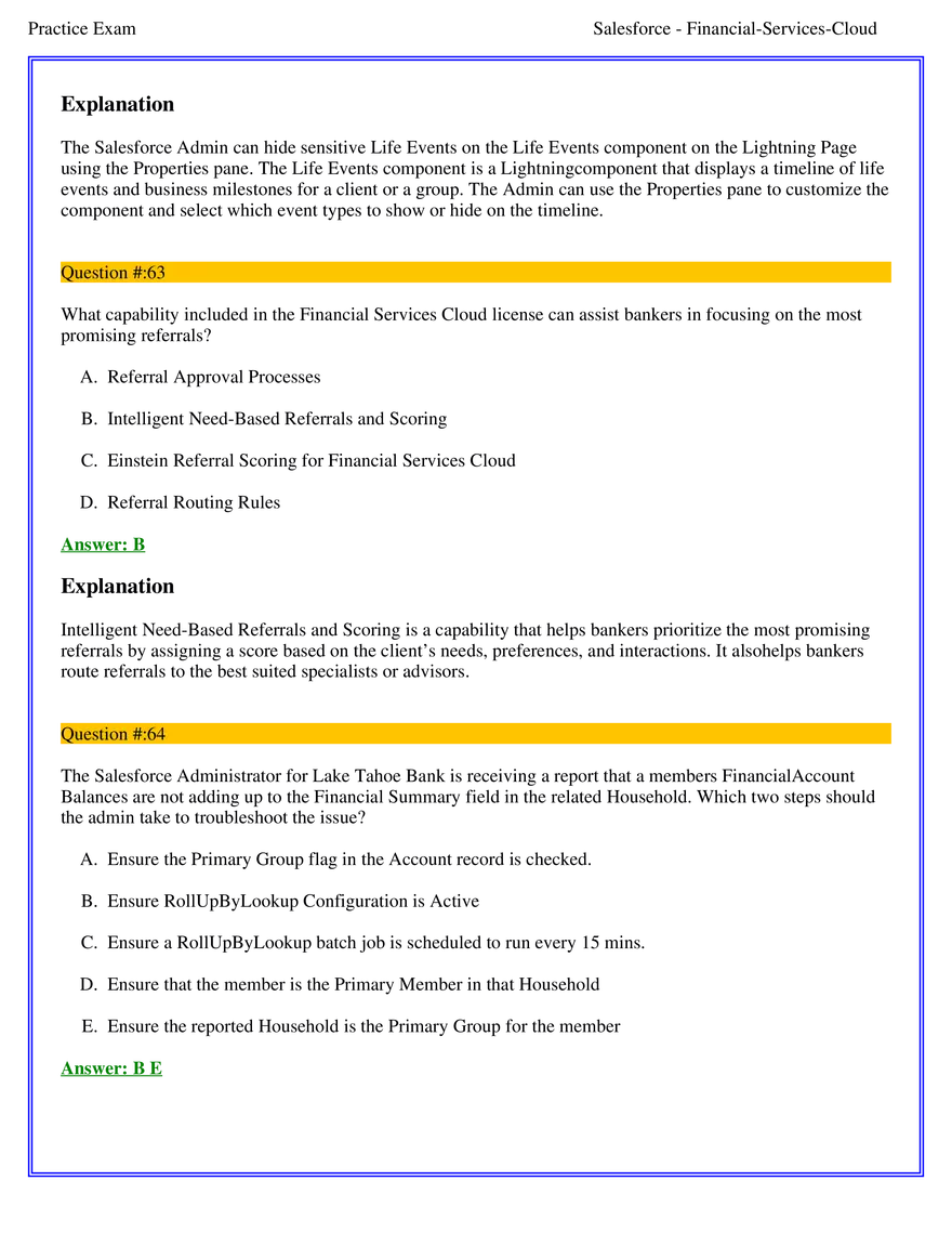 Salesforce Financial Services Cloud Exam Answers 4 - Page 10