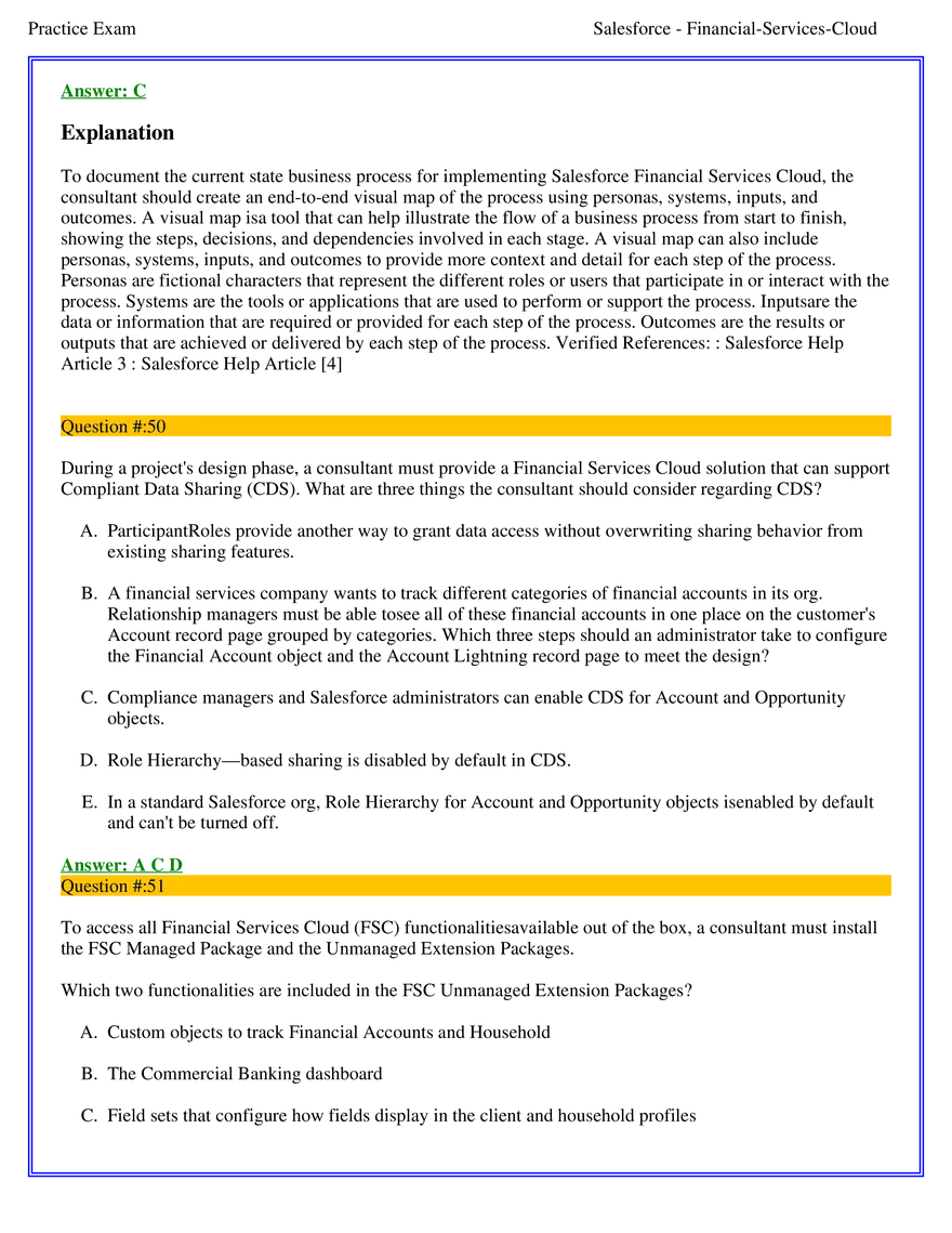 Salesforce Financial Services Cloud Exam Answers 4 - Page 2