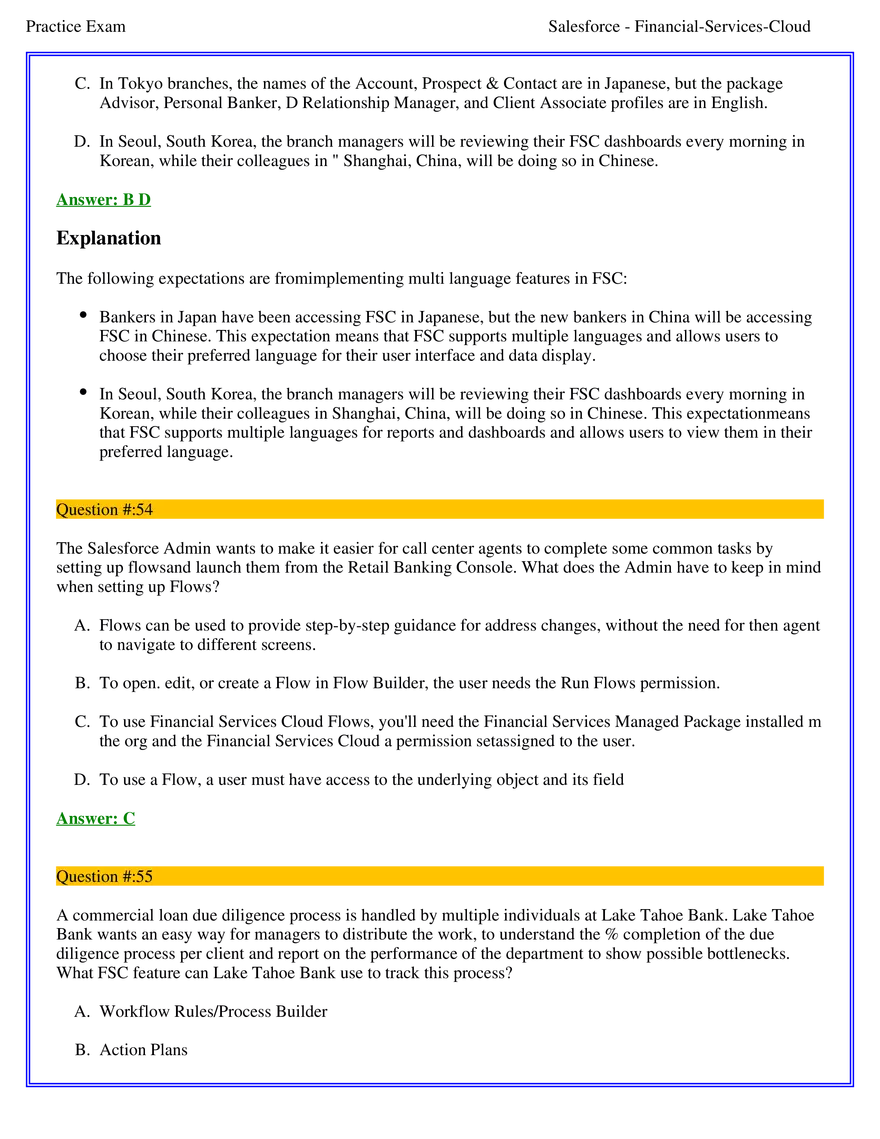 Salesforce Financial Services Cloud Exam Answers 4 - Page 4