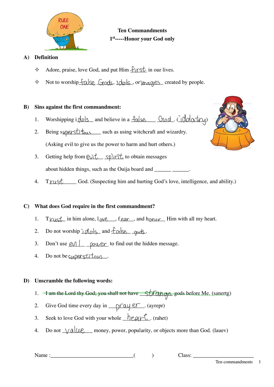 The First Commandment - Worship and Violations - Page 1