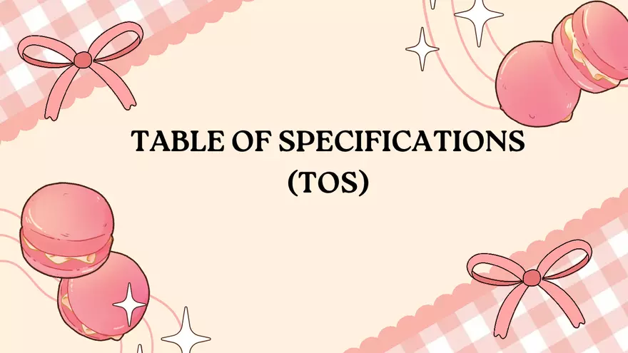 Table of Specifications (TOS) - Page 1