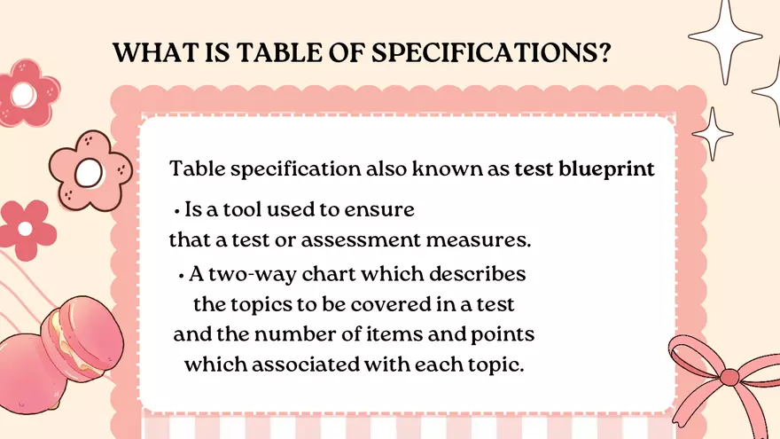 Table of Specifications (TOS) - Page 3