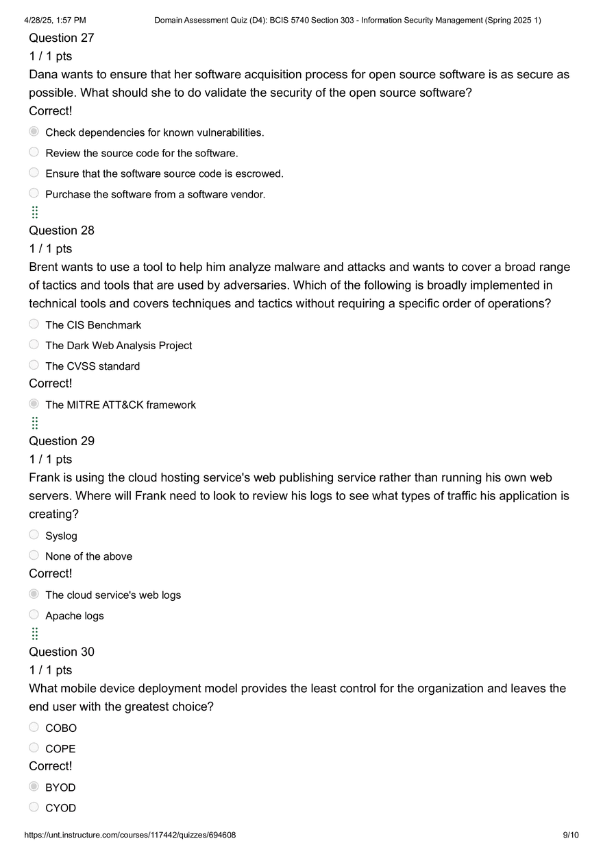 Domain Assessment Quiz (D4) - Page 9