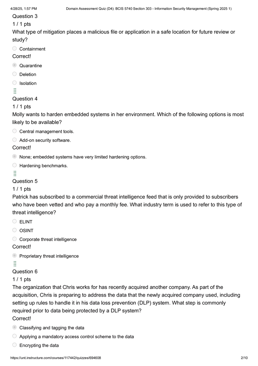 Domain Assessment Quiz (D4) - Page 2