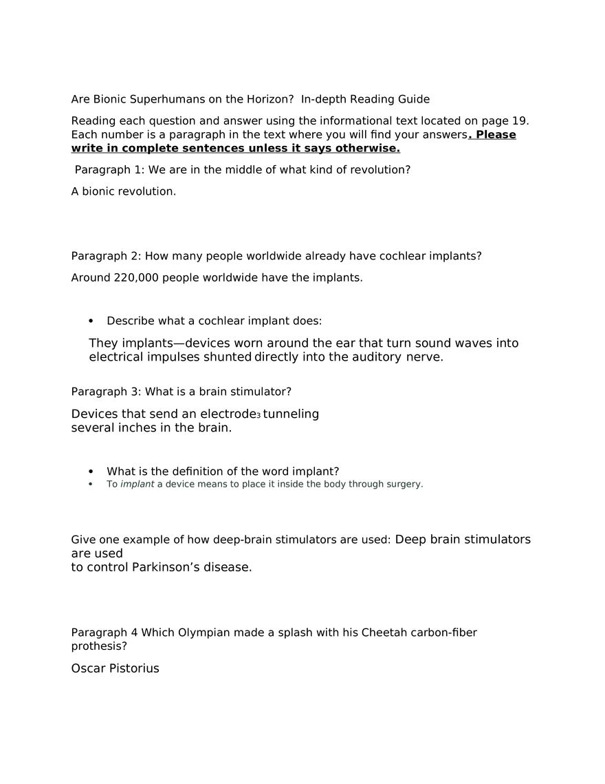 Are Bionic Superhumans on the Horizon - Page 1