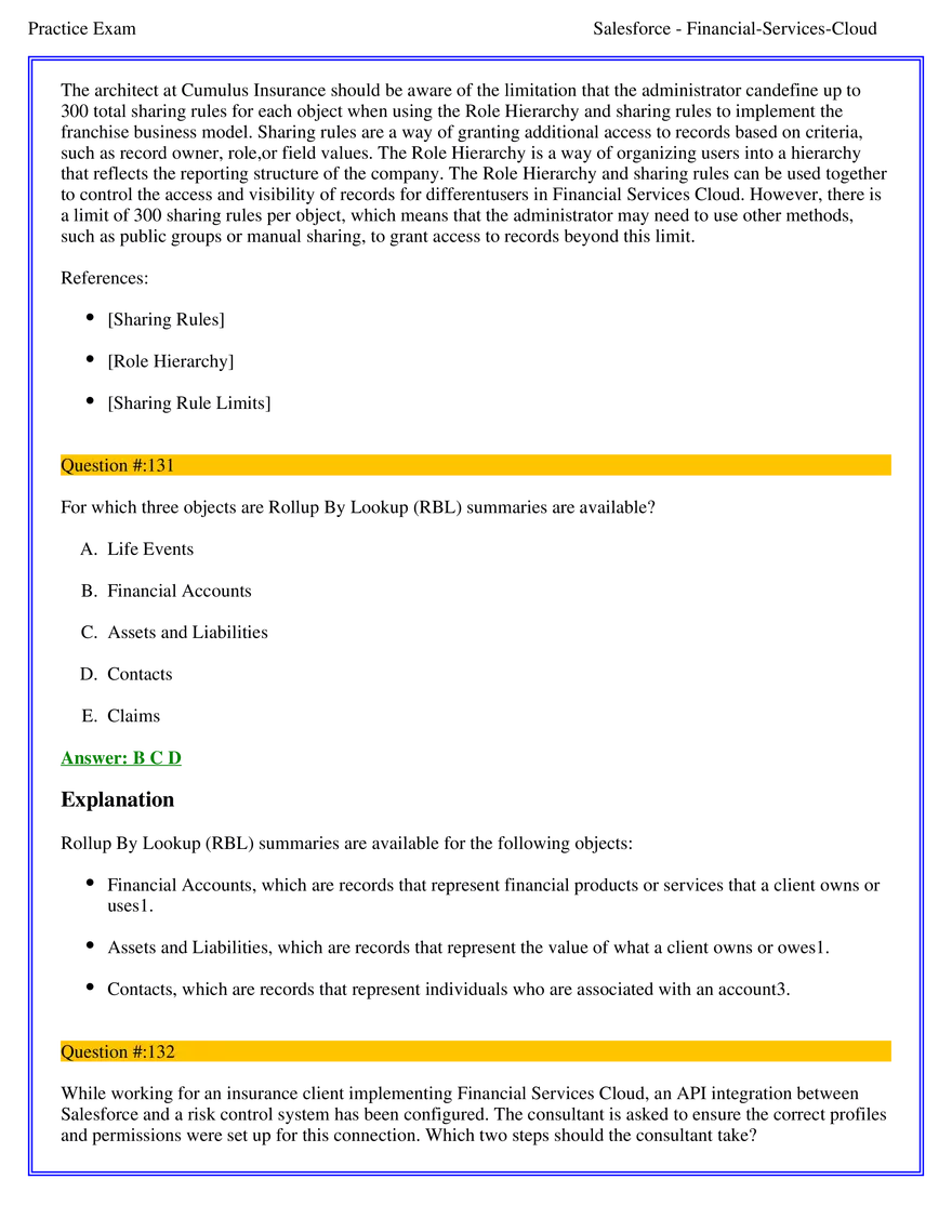 Salesforce Financial Services Cloud Exam Answers 8 - Page 7