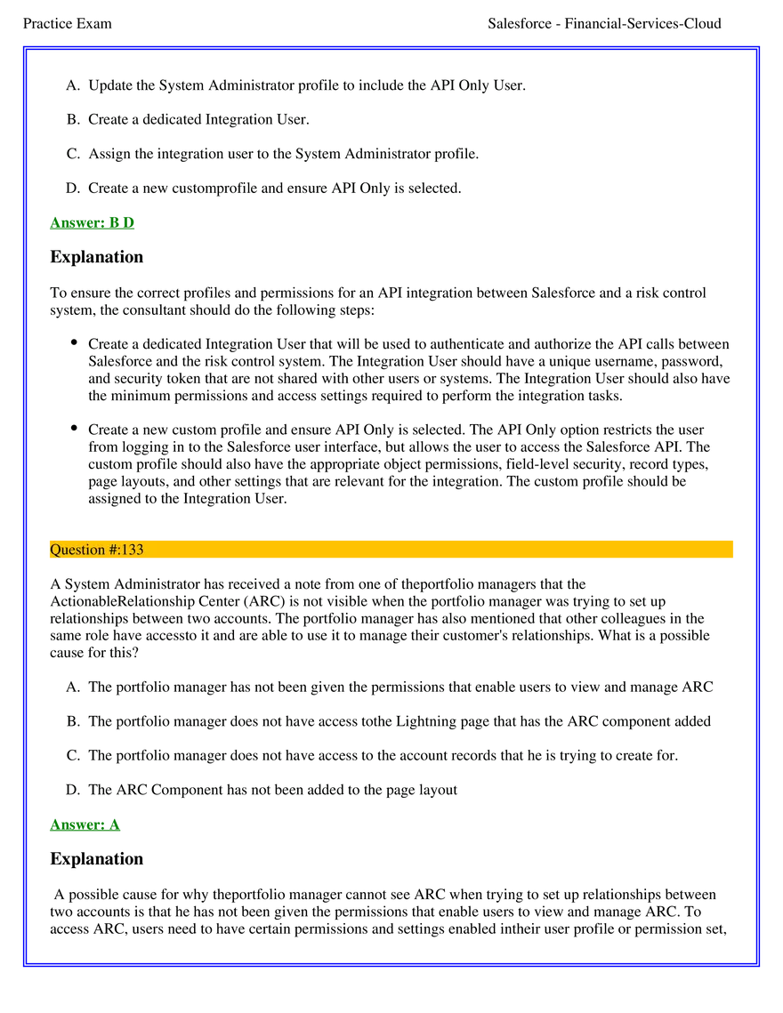 Salesforce Financial Services Cloud Exam Answers 8 - Page 8