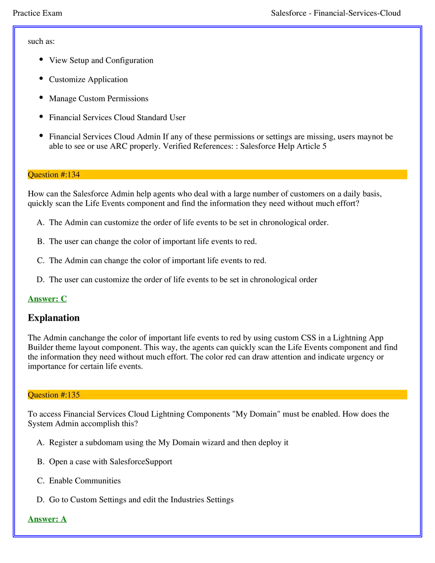 Salesforce Financial Services Cloud Exam Answers 8 - Page 9
