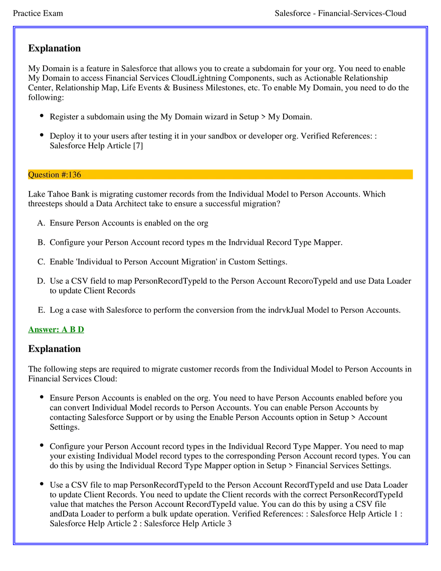 Salesforce Financial Services Cloud Exam Answers 8 - Page 10