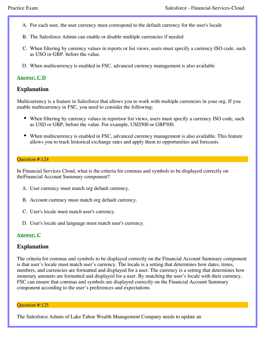 Salesforce Financial Services Cloud Exam Answers 8 - Page 3