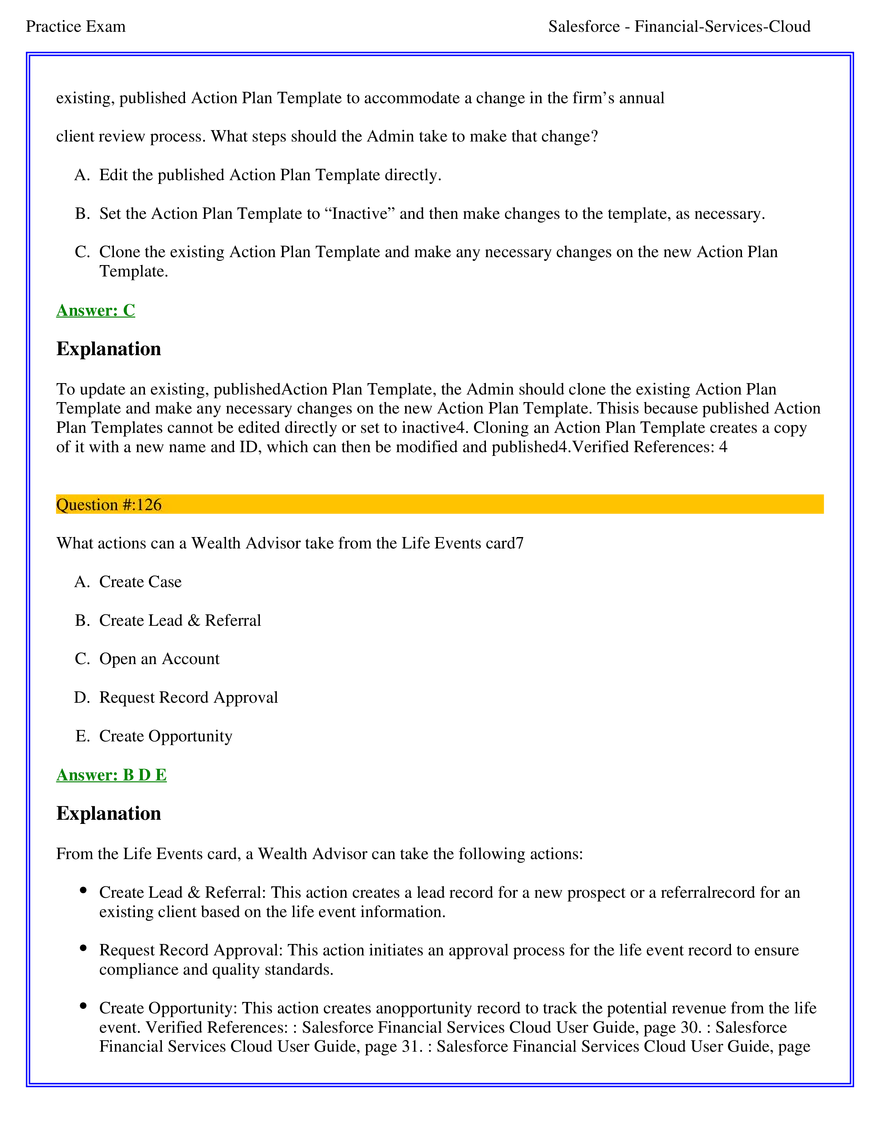 Salesforce Financial Services Cloud Exam Answers 8 - Page 4