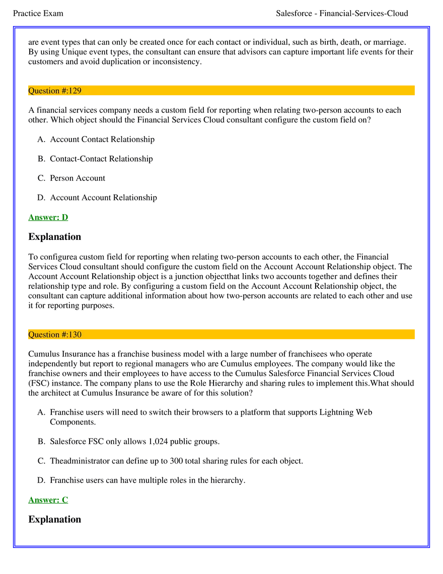 Salesforce Financial Services Cloud Exam Answers 8 - Page 6