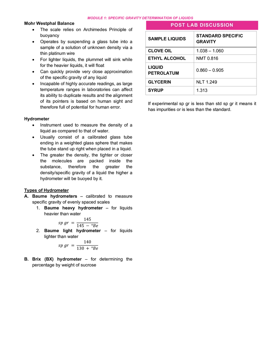 Specific Gravity Determination of Liquids - Page 2