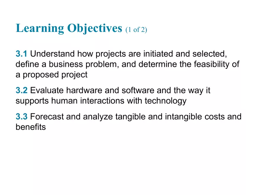 Systems Analysis and Design (Learning Objectives) - Page 2