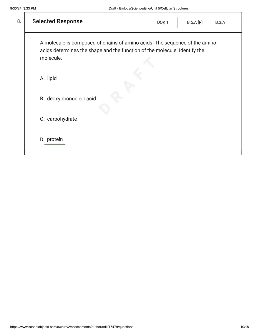 Biology Science Unit 5: Cellular Structures - Page 18