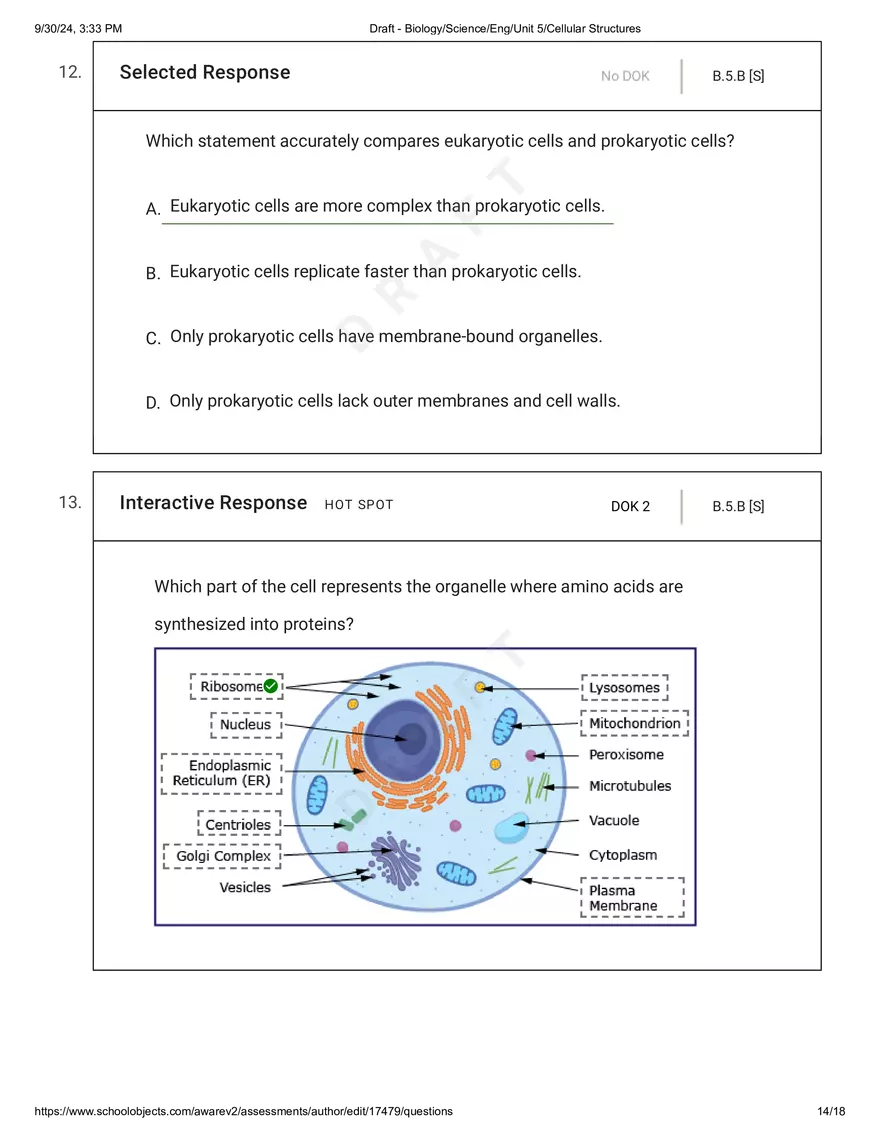 Biology Science Unit 5: Cellular Structures - Page 6