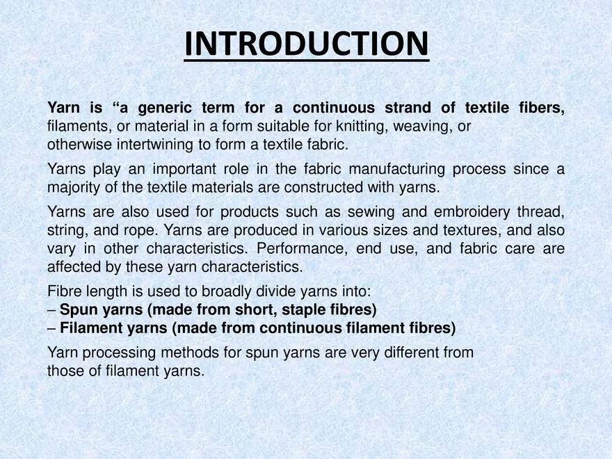 Yarns and Classification - Page 2