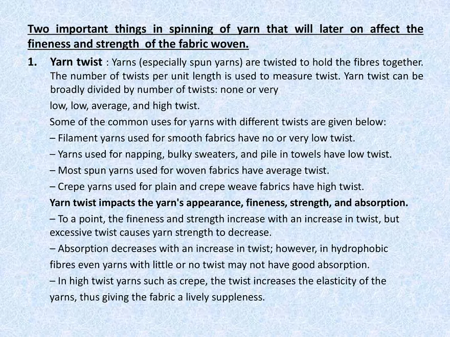 Yarns and Classification - Page 4