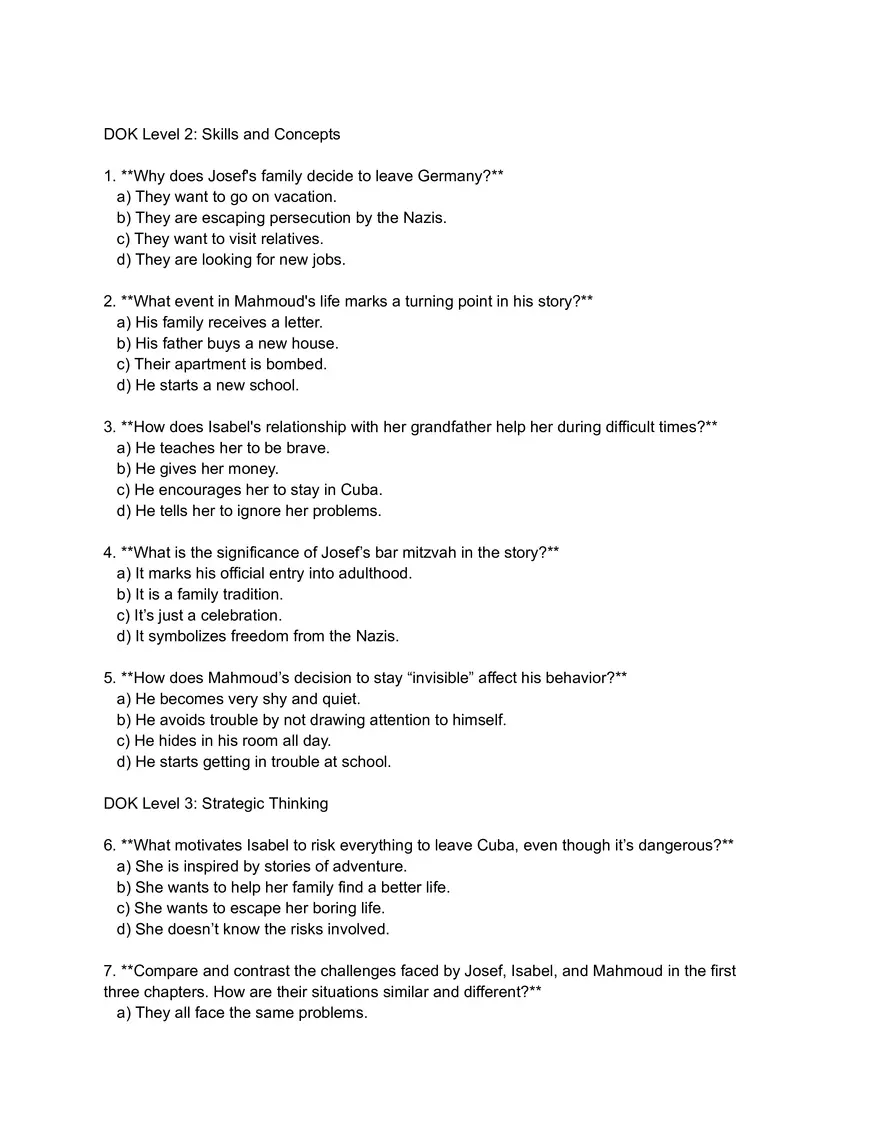 DOK Level 2 Skills and Concepts - Page 1