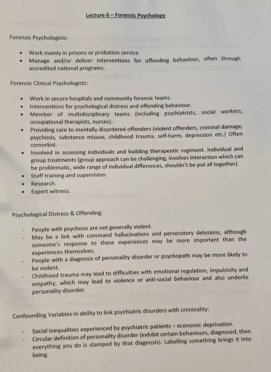 Forensic Psychology pg 1 - Page 1