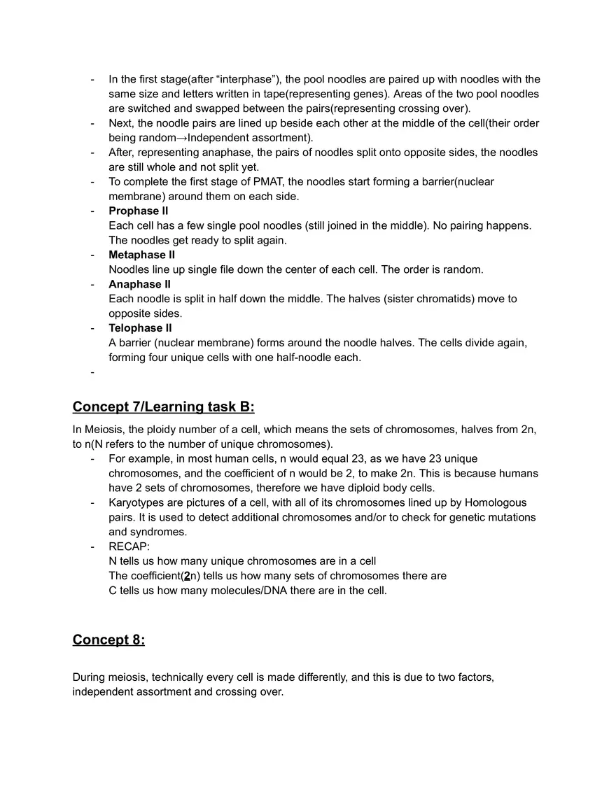 Stages of Meiosis I and II Mechanisms of Genetic Variation - Page 2