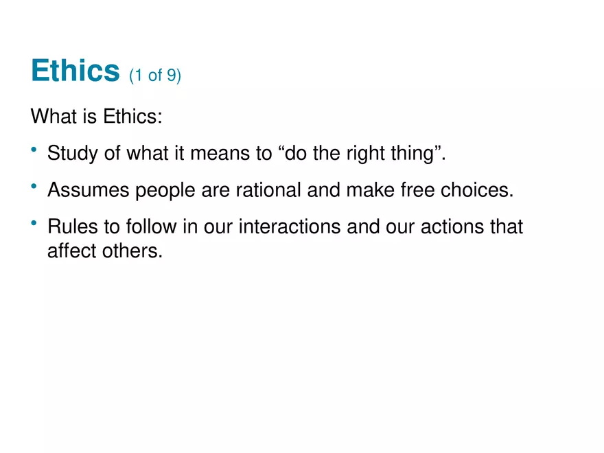 Social, Legal, and Ethical Issues for Computing Technology Part 4 - Page 1