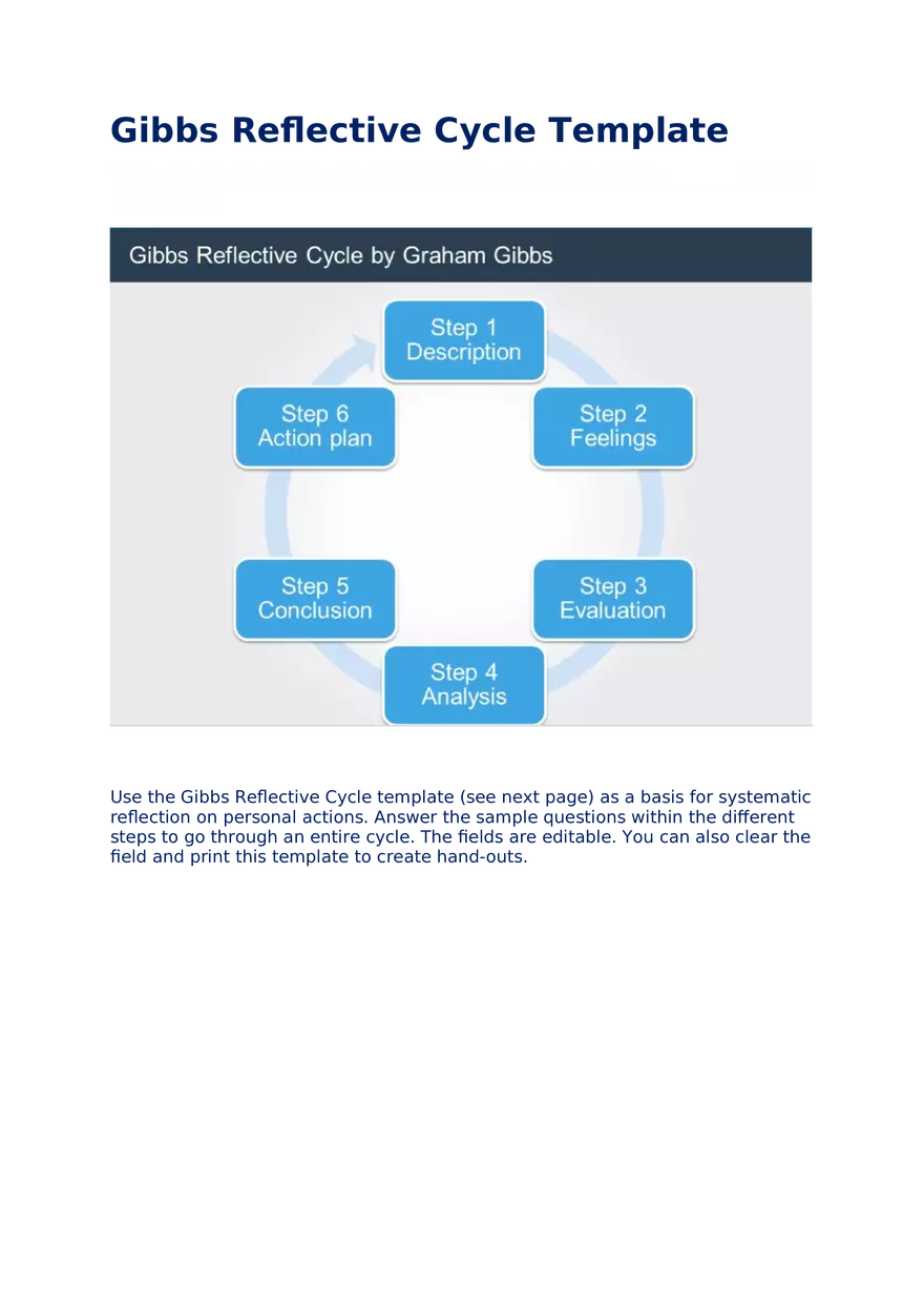 Gibbs Reflective Cycle Template - Page 1