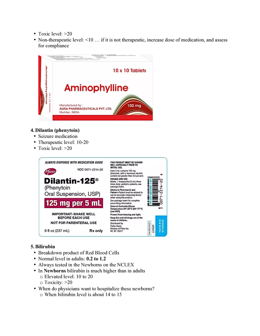 Nursing Exam Review Lecture 6 Drug Toxicities - Page 2