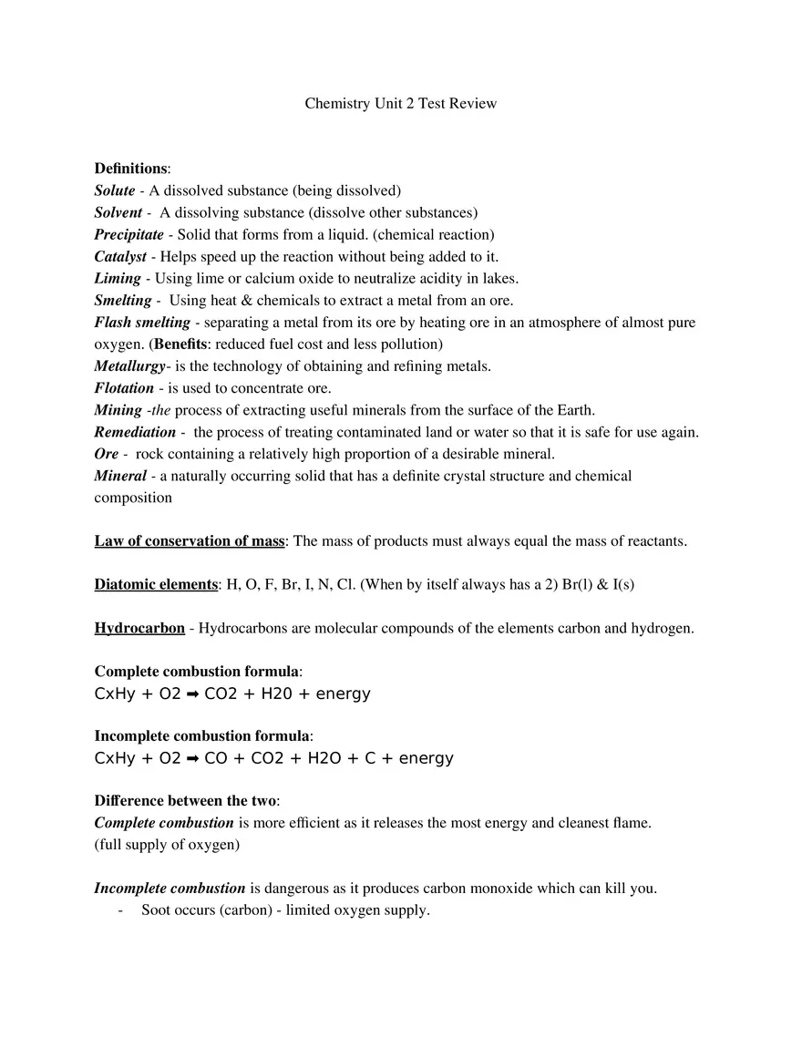 Definitions of Key Terms in Chemistry and Metallurgy - Page 1