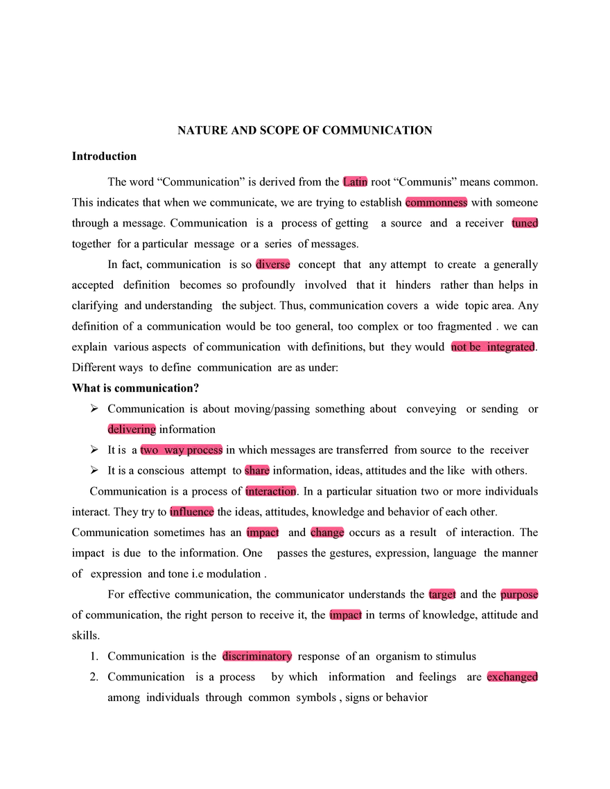 Understanding the Concept of Communication - Page 1