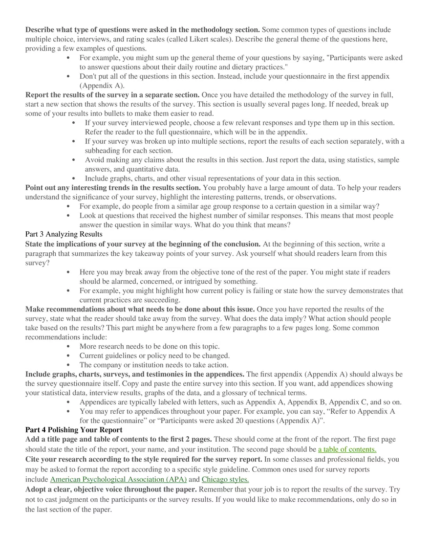 How to Write a Survey Report - Page 2